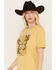 Image #2 - Kerusso Women's Made New Butterfly Graphic Tee, Mustard, hi-res