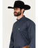 Image #2 - Cowboy Hardware Men's Circle Star Print Long Sleeve Button Down Shirt, Navy, hi-res