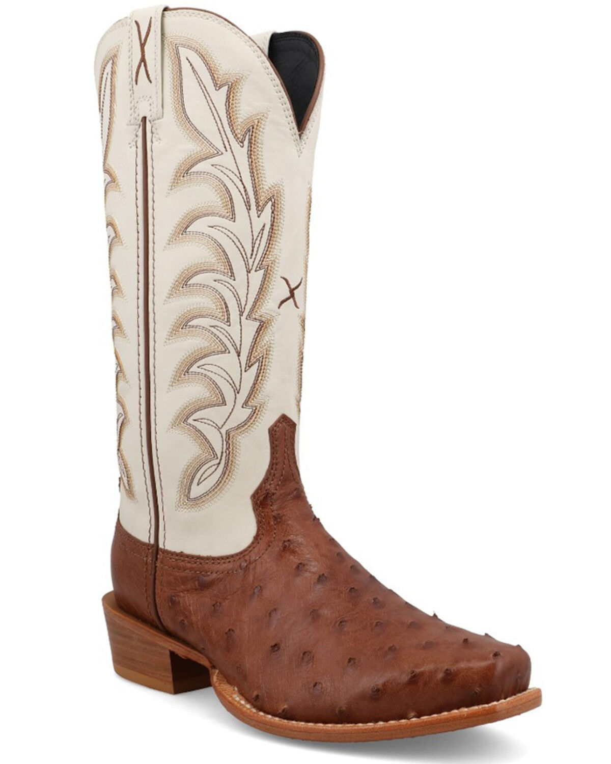 Image #1 - Twisted X Women's Exotic Full Quill Ostrich Western Boots - Square Toe, Chestnut, hi-res