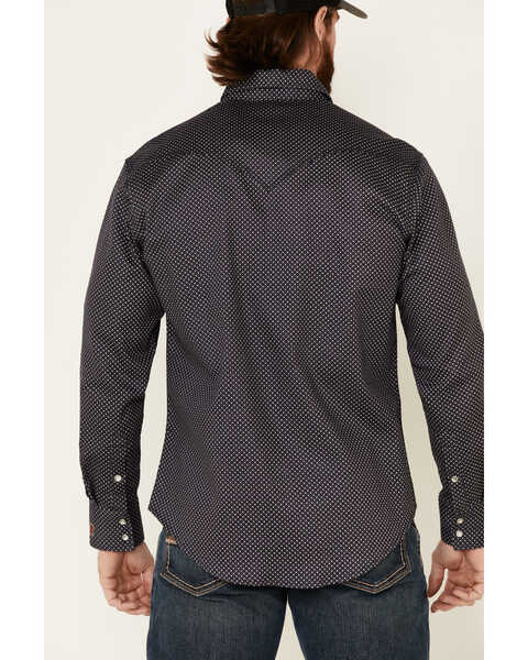 Rock & Roll Denim Men's FR Geo Print Long Sleeve Work Shirt , Charcoal, hi-res