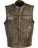 Image #1 - Milwaukee Leather Men's Open Neck Snap/Zip Front Club Style Vest, Black/tan, hi-res