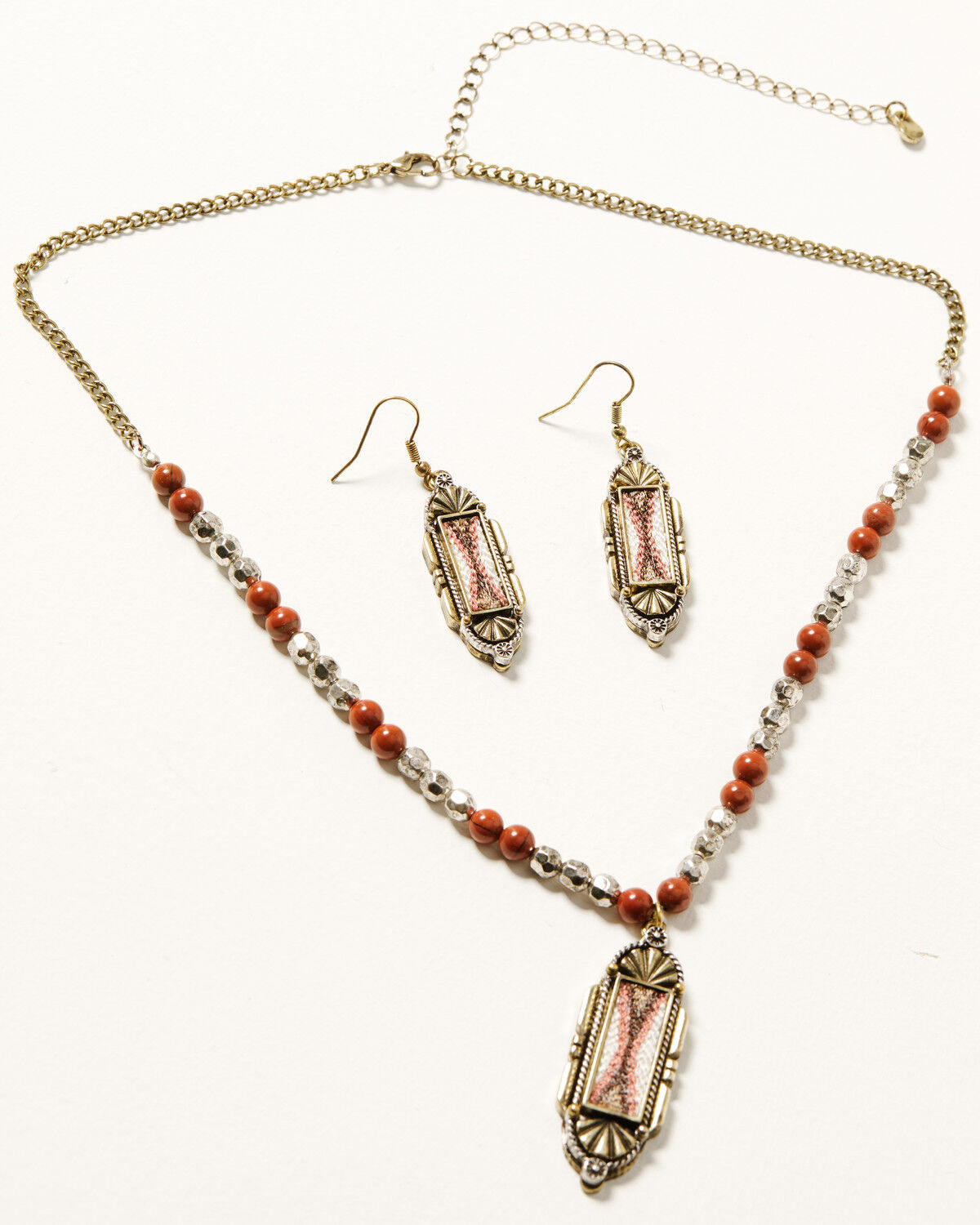 Image #1 - Shyanne Women's Desert Rose Antique Southwest Necklace And Earrings Set - 2 Piece, Gold, hi-res