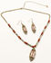 Image #1 - Shyanne Women's Desert Rose Antique Southwest Necklace And Earrings Set - 2 Piece, Gold, hi-res