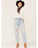 Image #1 - Vigoss Women's Distressed Tapered-Ankle Baggy High Rise Jeans, Blue, hi-res