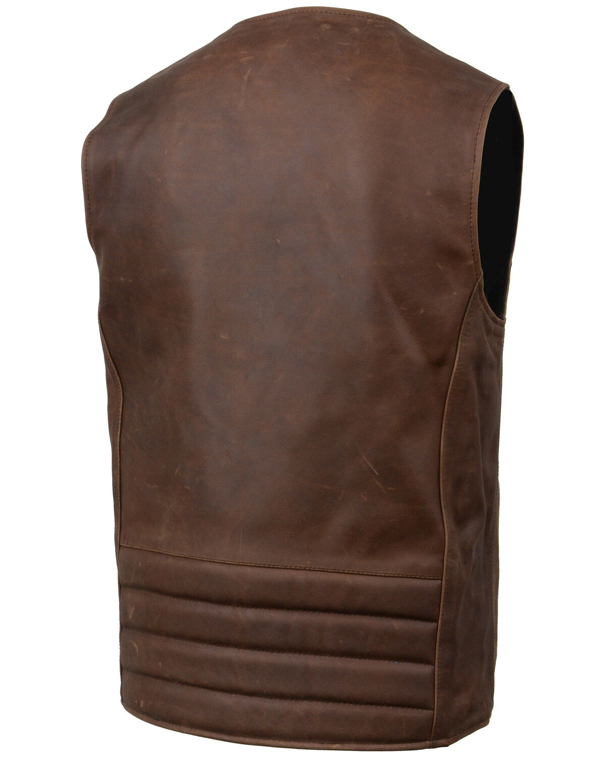 Image #2 - Milwaukee Leather Men's Gambler Concealed Carry Vintage Motorcycle Leather Vest, Brown, hi-res