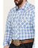 Wrangler Retro Men's Plaid Print Long Sleeve Snap Western Shirt, Blue, hi-res