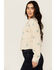 Image #2 - Mystree Women's Floral Embroidered Long Sleeve Button-Down Shirt, Cream, hi-res