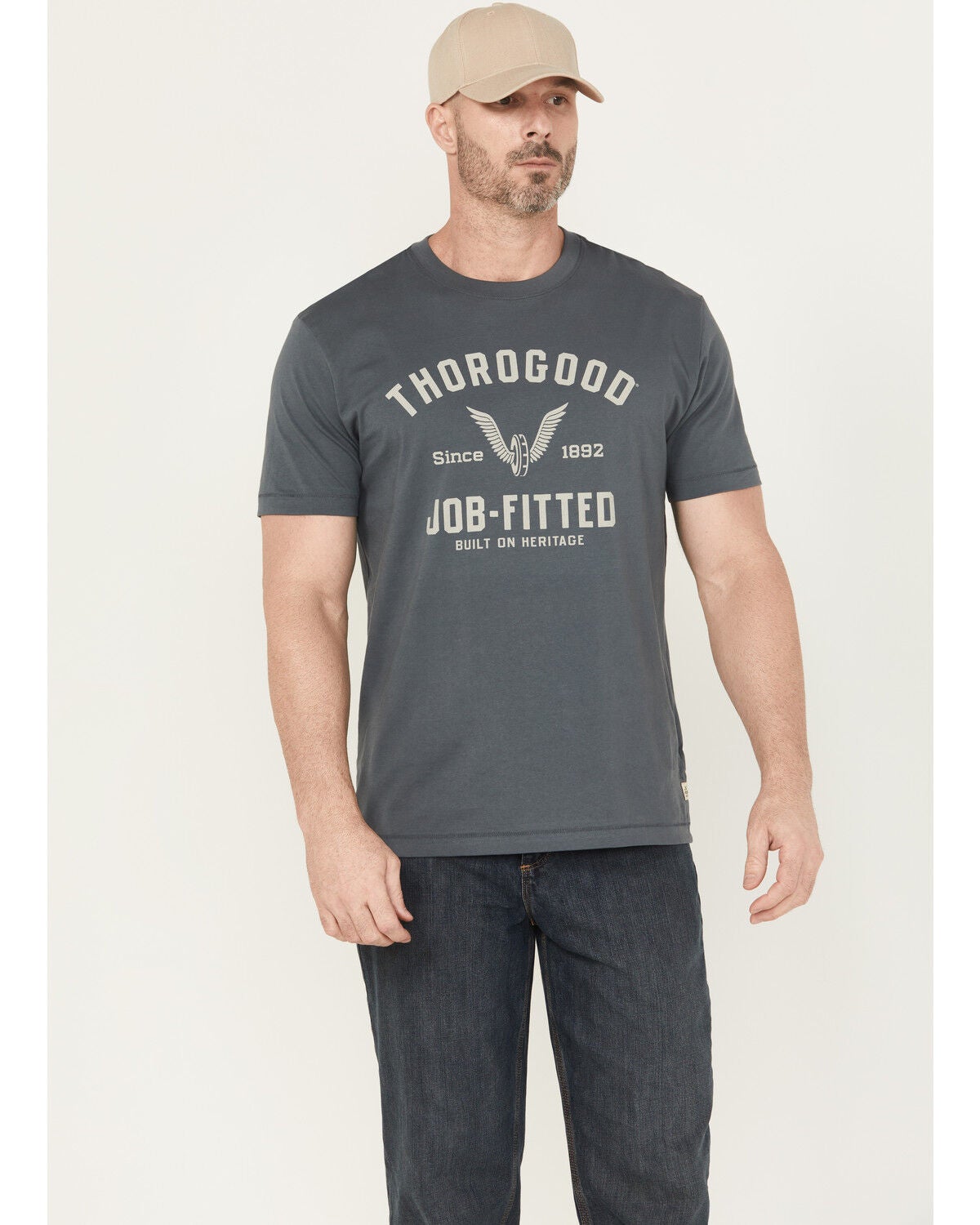 Thorogood Men's Favorite Short Sleeve Work T-Shirt, Blue, hi-res