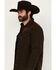 Image #2 - Resistol Men's Quilted Leather Yoke Jacket, Brown, hi-res