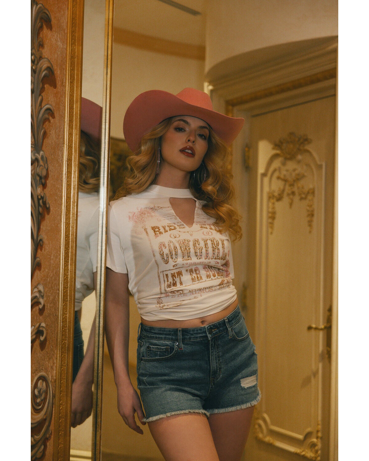 Image #1 - Idyllwind Women's Ride Em Cowgirl Short Sleeve Graphic Tee, Cream, hi-res