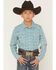 Image #1 - Gibson Trading Co Boys' Lava Lamps Geo Print Long Sleeve Pearl Snap Western Shirt, Teal, hi-res