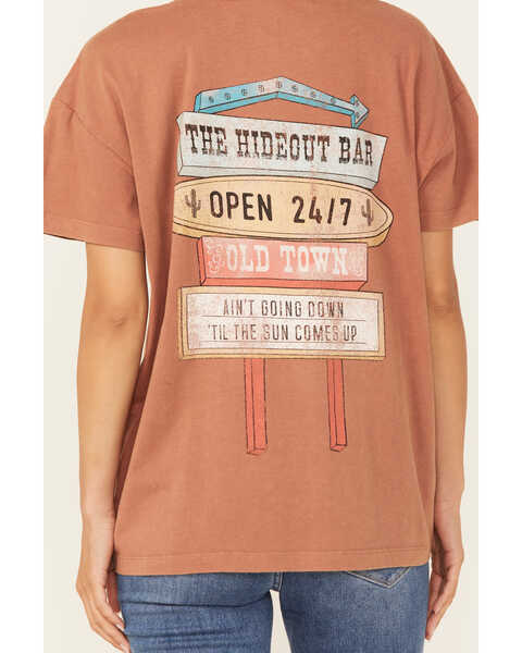 Image #4 - Cleo + Wolf Women's Hideout Bar Oversized Graphic Tee, Coffee, hi-res