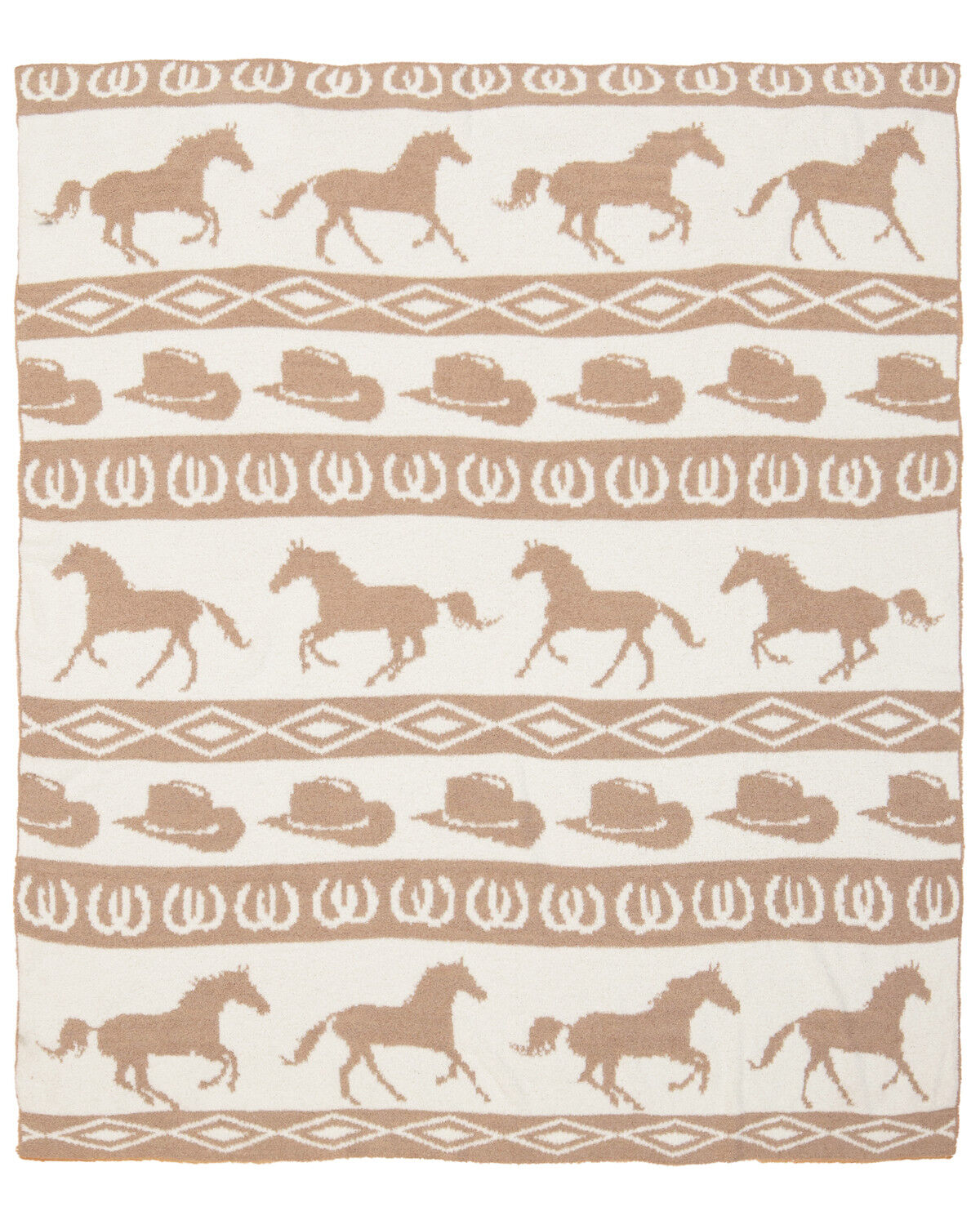 Image #1 - Carstens Home Wrangler Rodeo Stretchy Throw Blanket, Tan, hi-res