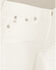 Image #4 - Miss Me Women's Mid Rise Wing Pocket 32" Bootcut Stretch Denim Jeans, White, hi-res
