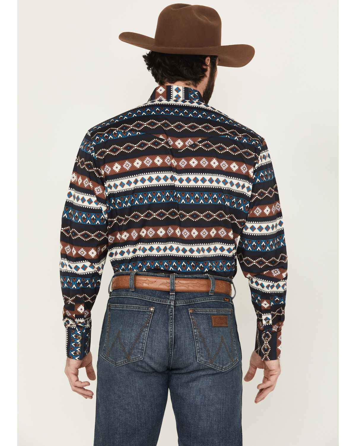 Image #4 - Rodeo Clothing Men's Southwestern Striped Long Sleeve Snap Western Shirt, Multi, hi-res