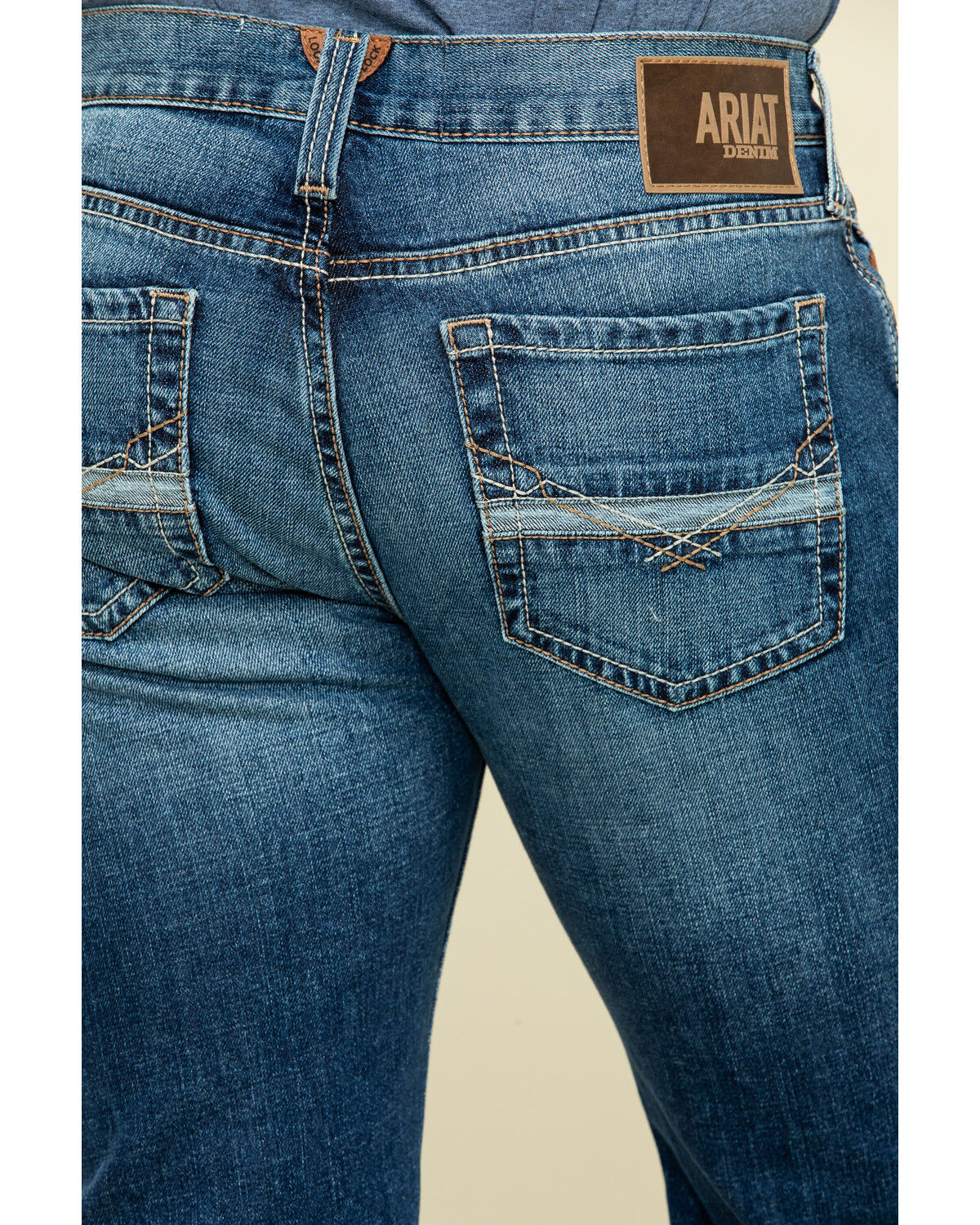 Image #4 - Ariat Men's M7 Rocker Summit Dark Wash Stackable Slim Straight Stretch Denim Jeans, Indigo, hi-res