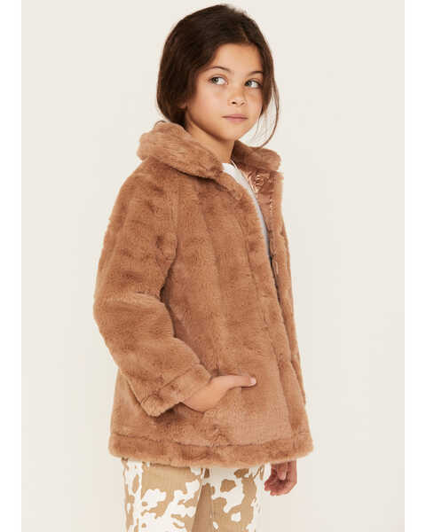 Image #2 - Urban Republic Little Girls' Faux Fur Long Coat , Cream, hi-res
