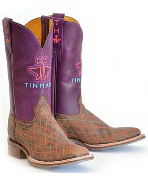 Image #1 - Tin Haul Women's Rodeo Sweetheart Western Boots - Broad Square Toe, Brown, hi-res