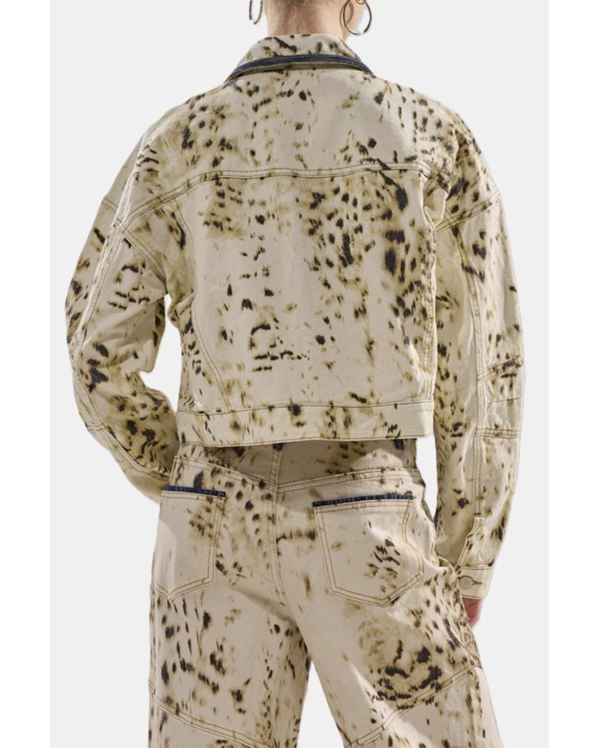 Image #3 - Azalea Wang Women's Cow Print Button-Down Cropped Denim Jacket, Multi, hi-res