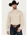 Image #1 - Ariat Men's 360 Airflow Geo Print Long Sleeve Button-Down Western Shirt, Beige, hi-res
