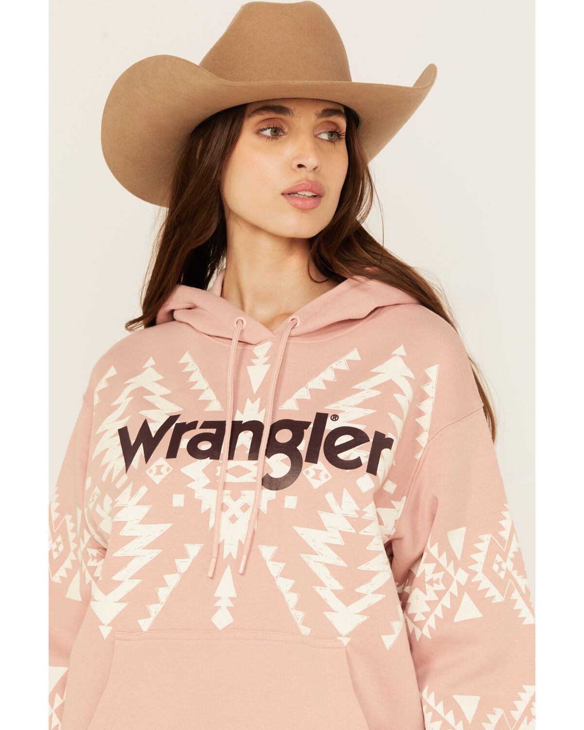 Image #2 - Wrangler Retro Women's Southwestern Logo Hoodie, Pink, hi-res
