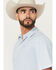 Image #2 - Ariat Men's Geo Print Short Sleeve Button-Down Performance Polo, White, hi-res