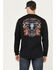 Image #1 - Cody James Men's FR Bull Long Sleeve Graphic Work T-Shirt, Black, hi-res