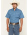 Image #1 - Ely Walker Men's Bandana Print Short Sleeve Pearl Snap Western Shirt, Blue, hi-res
