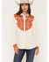 Image #1 - Panhandle Slim Women's Floral Embroidery Long Sleeve Snap Western Shirt, Beige, hi-res