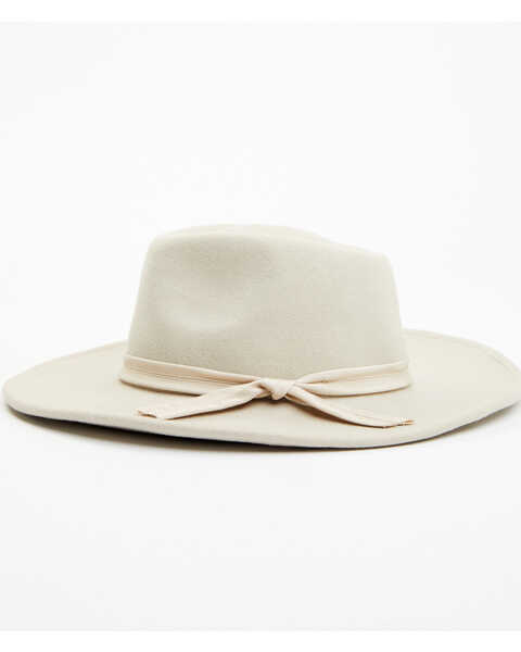 Image #3 - Nikki Beach Women's Cream Mink Britt Ribbon Band Fedora Hat , Cream, hi-res