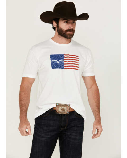 Kimes Ranch Men's American Trucker Short Sleeve Graphic T-Shirt, White, hi-res