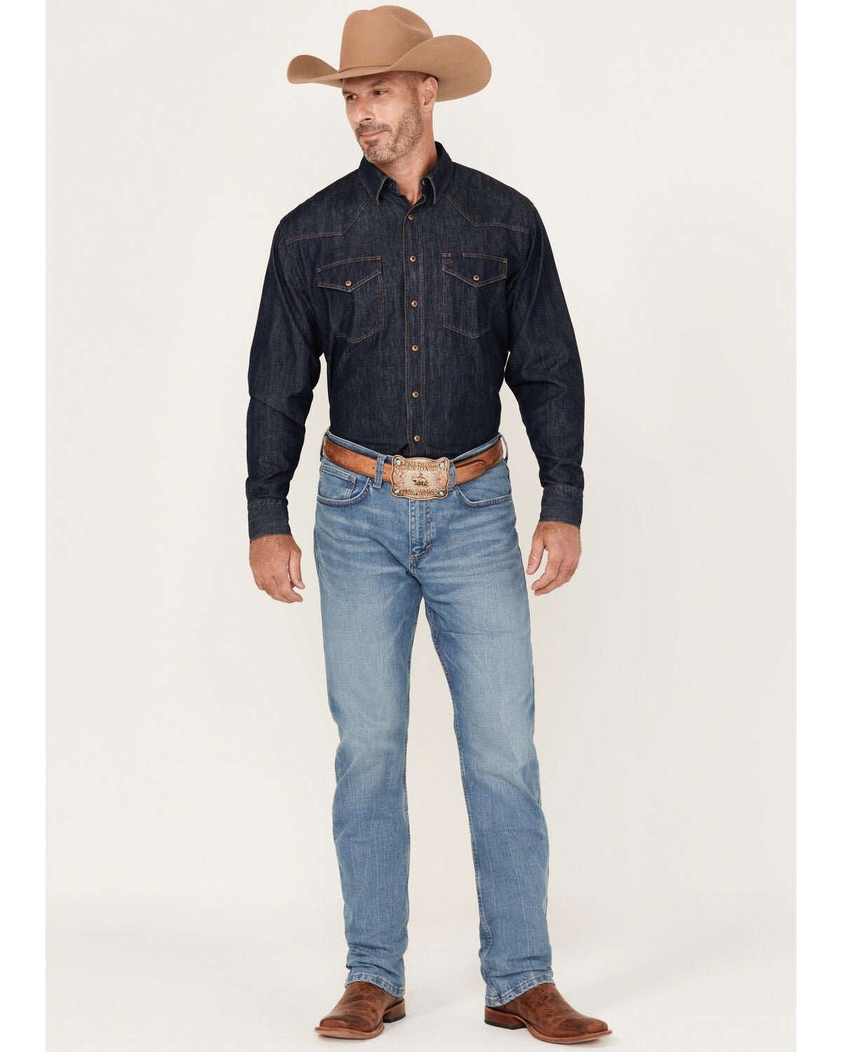 Wrangler 20X Men's Monarch Light Wash Slim Straight Stretch Denim Jeans - Tall, Light Wash, hi-res