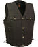 Image #1 - Milwaukee Leather Men's Side Lace Denim Vest with Chest Pockets, Black, hi-res