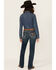 Image #1 - Wrangler Retro Women's Kayla Dark Wash Mid Rise Bootcut Stretch Denim Jeans, Dark Wash, hi-res