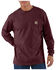 Carhartt Men's Loose Fit Heavyweight Long Sleeve Logo Pocket Work T-Shirt - Big & Tall, Port, hi-res