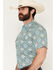 Image #2 - Gibson Trading Co Men's Desert Tapestry Medallion Print Short Sleeve Snap Western Shirt, Blue, hi-res
