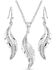 Image #2 - Montana Silversmiths Women's All About The Curve Feather Necklace & Earrings Set - 2-Piece, Silver, hi-res