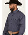 Image #2 - George Strait By Wrangler Men's Geo Print Long Sleeve Button-Down Stretch Western Shirt, Navy, hi-res
