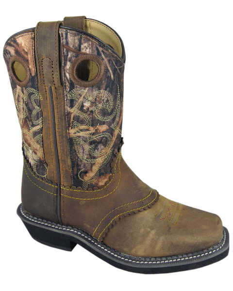 Image #1 - Smoky Mountain Boys' Pawnee Western Boots - Broad Square Toe, Brown, hi-res