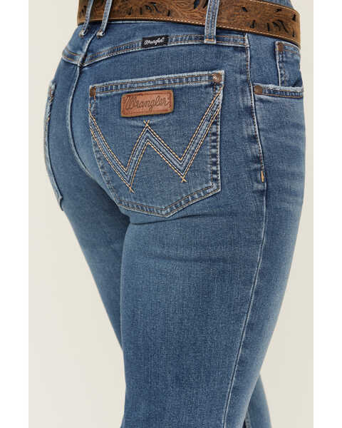 Image #4 - Wrangler Retro Women's Mae Medium Wash Mid Rise Stretch Trouser Jeans , Medium Wash, hi-res