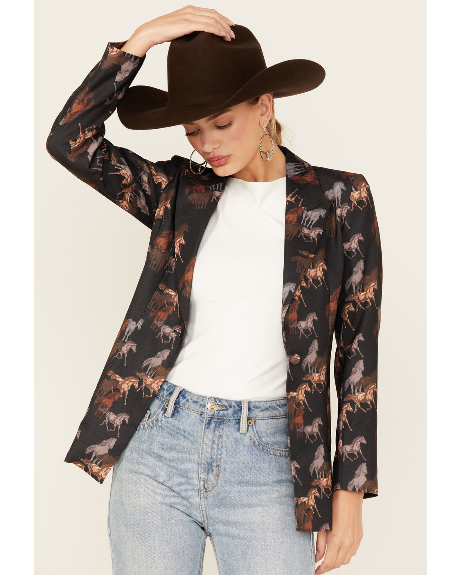 Horse print blazer on sale