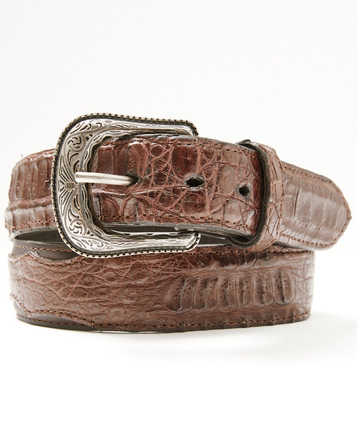 Cody James Men's Amarillo Exotic Caiman Leather Belt, Brown, hi-res