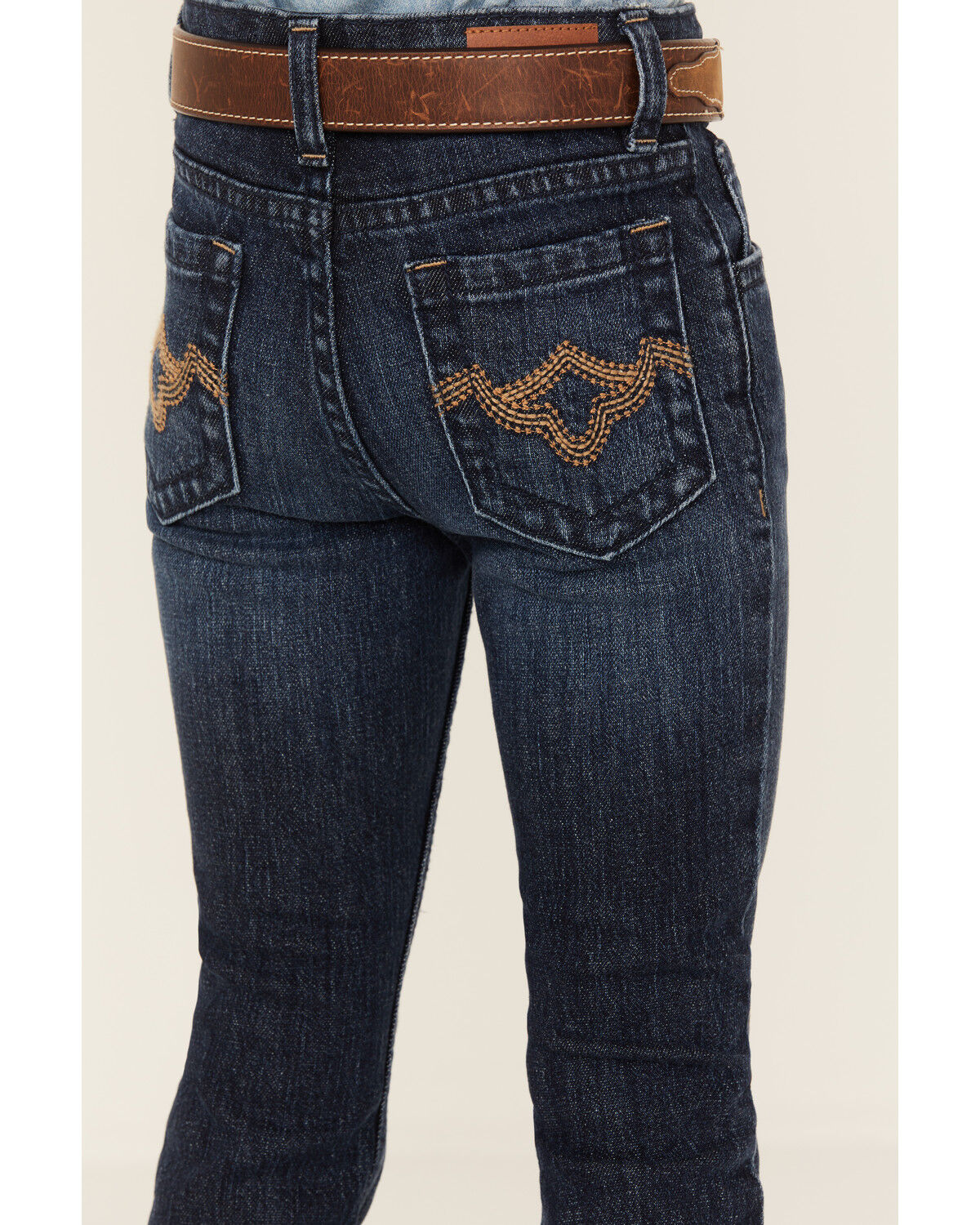 Image #4 - Shyanne Little Girls' Dark Wash Bootcut Stretch Jeans, Dark Wash, hi-res