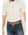 Image #3 - Cody James Men's Open Field Plaid Print Short Sleeve Button-Down Stretch Western Shirt, Ivory, hi-res