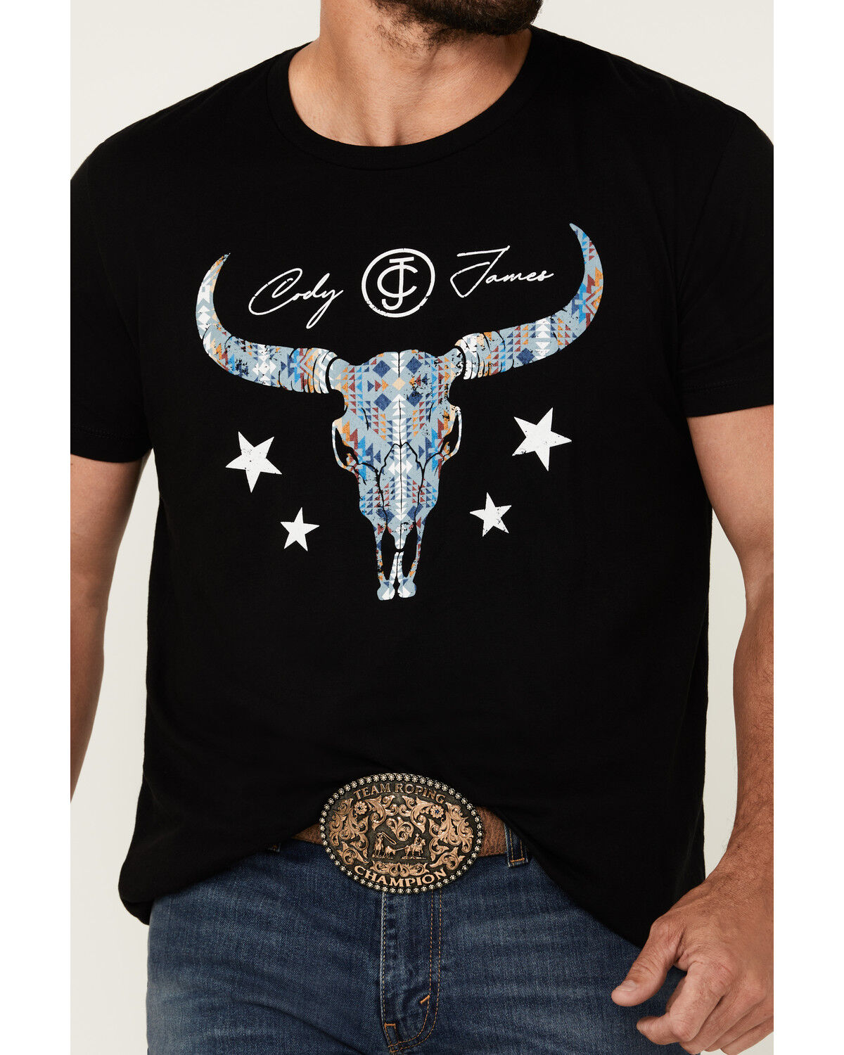 Image #3 - Cody James Men's Navajo Steerhead Logo Short Sleeve Graphic T-Shirt, Black, hi-res