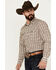 Image #2 - Gibson Trading Co Men's Cross Barred Plaid Print Long Sleeve Snap Western Shirt, Natural, hi-res