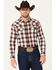 Image #1 - Cody James Men's Alrighty Plaid Print Long Sleeve Snap Western Flannel Shirt, Ivory, hi-res