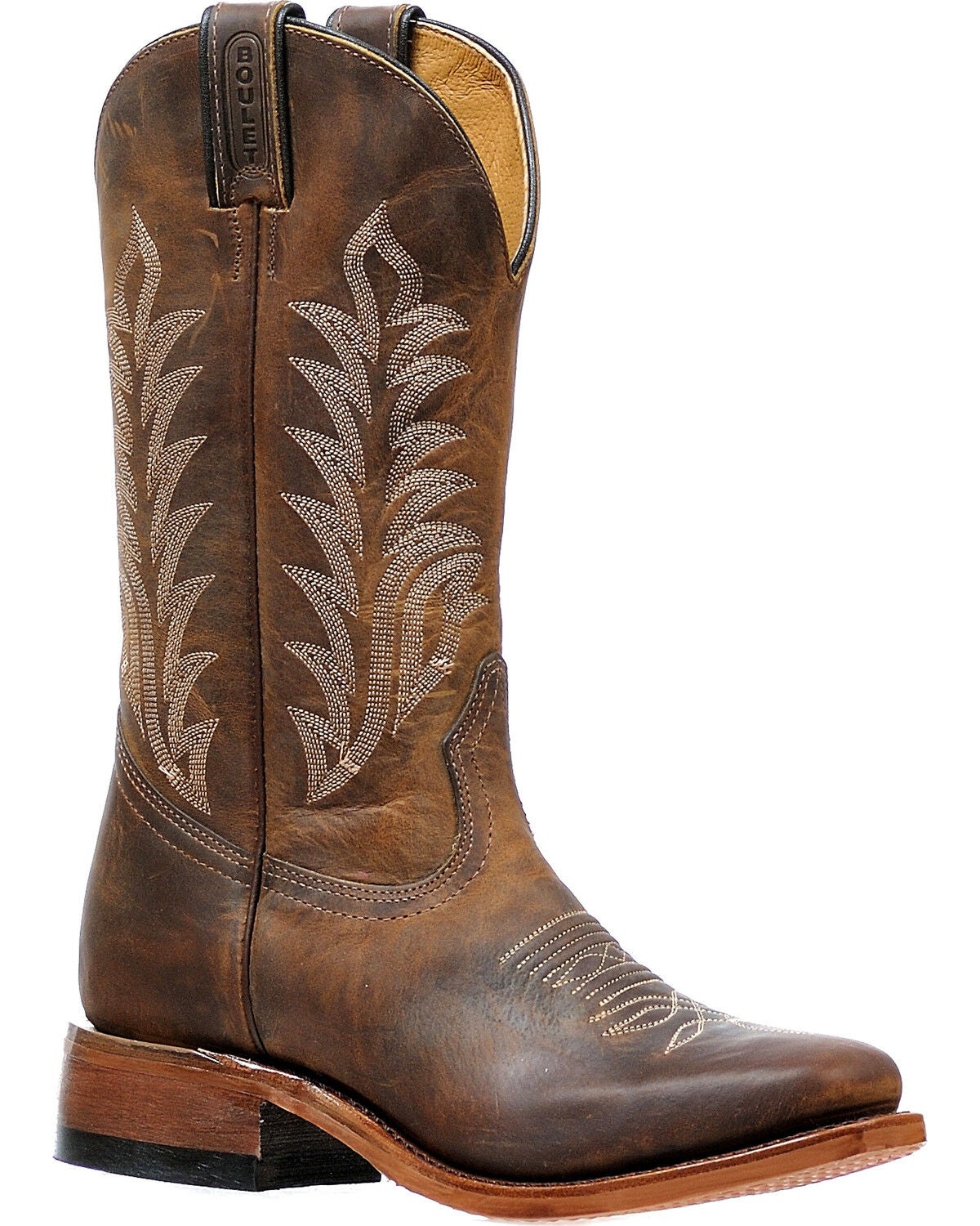 Image #1 - Boulet Women's Hillbilly Golden Cowgirl Boots - Square Toe, Brown, hi-res