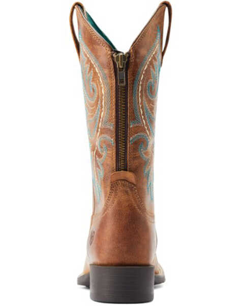 Image #3 - Ariat Women's Round Up Back Zip Western Boots - Broad Square Toe, Brown, hi-res