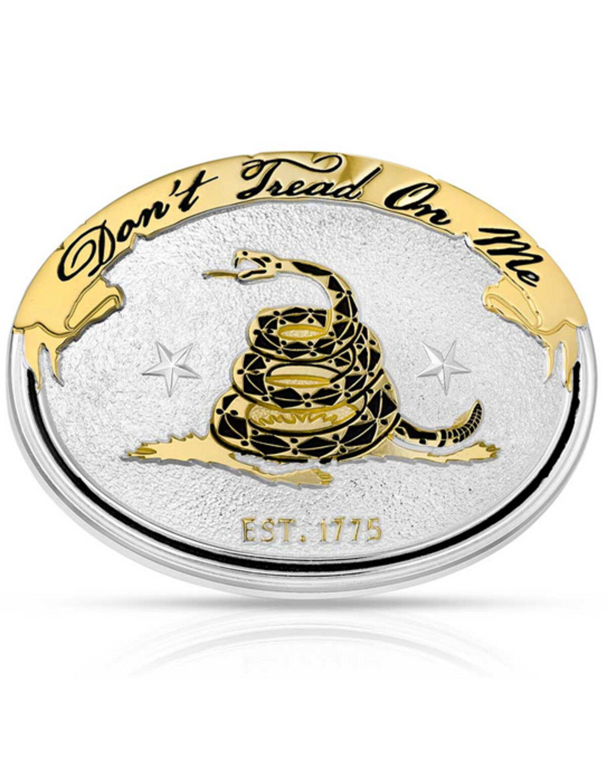 Image #1 - Montana Silversmiths Men's Liberty Don't Tread On Me Belt Buckle, Silver, hi-res